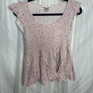 URBAN Romantics Pink Floral Smocked Blouse
